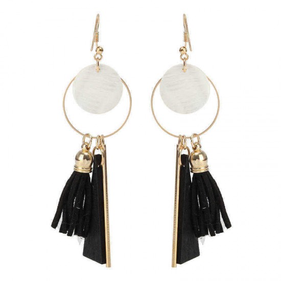 Trendy Tassels Wood Shell Ear Drop Elegant Earrings