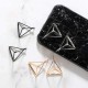 Trendy Three-dimensional Geometric Ear Drop Triangular Hollow Earrings Metal Alloy Earring