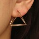 Trendy Three-dimensional Geometric Ear Drop Triangular Hollow Earrings Metal Alloy Earring