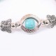 Trendy Turquoise Handmade Bracelet Sliver Beaded Bracelet For Women