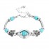 Trendy Turquoise Handmade Bracelet Sliver Beaded Bracelet For Women