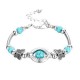 Trendy Turquoise Handmade Bracelet Sliver Beaded Bracelet For Women