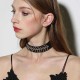 Trendy Velvet Multicolor Fish Bone V Rhinestones Women Choker Necklace