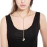 Trendy Water Drop Crystal Gold Y Lariat Long Necklace Sweater Chain for Women