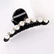 Trendy White Pearl Rhinestone Acylic Hair Clip Jewelry Ladies Hair Accessories