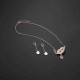 Trendy Women Party Jewelry Set Punk Red Rhinestone Red Lip Pearl Necklaces Black Rose Earrings Gift