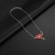 Trendy Women Party Jewelry Set Punk Red Rhinestone Red Lip Pearl Necklaces Black Rose Earrings Gift