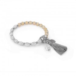 Trendy Women's Beaded Tassel Bracelet Love Charm Natural Stone Buddha Mala Bead Bracelets for Women