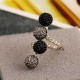 Trendy Zinc Alloy Black Statement Shiny Stone Ball Knuckle Ring Gift for Women