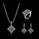 Turkey Series Crystal Necklace Diamond Ring Retro Earrings Gift Jewelry Set