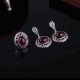 Turkey Series Red Rubellite Necklace Ring Retro Earrings Birthday Gift Jewelry Set