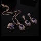 Turkey Series Sapphire Necklace Crystal Ring Earrings Gift Jewelry Set