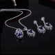 Turkey Series Sapphire Necklace Crystal Ring Earrings Gift Jewelry Set