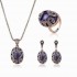 Turkey Series Sapphire Necklace Crystal Ring Earrings Gift Jewelry Set