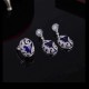 Turkey Series Sapphire Necklace Crystal Ring Earrings Gift Jewelry Set