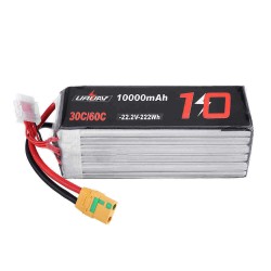 URUAV 22.2V 10000mAh 30/60C 6S Lipo Battery XT90 Plug for FPV RC Quadcopter Agriculture Drone Outdoor Charger Power