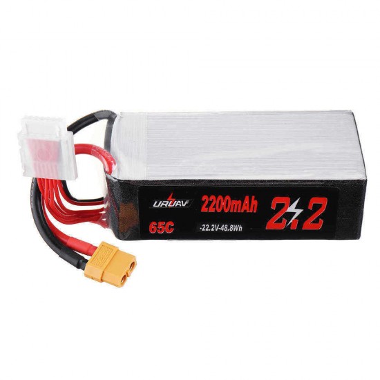 URUAV 22.2V 2200mAh 65C 6S Lipo Battery for RC Racing Drone Helicopter