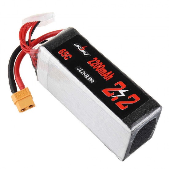 URUAV 22.2V 2200mAh 65C 6S Lipo Battery for RC Racing Drone Helicopter