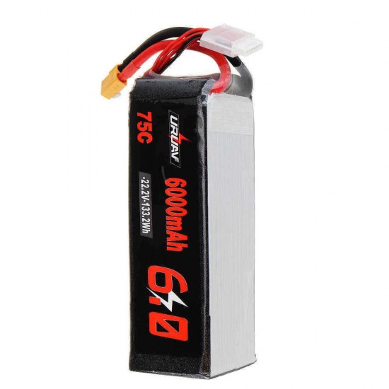 URUAV 22.2V 6000mAh 75C 6S Lipo Battery XT60 Plug for 600 700 800 RC Helicopter