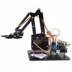 URUAV DIY 4DOF Robot Arm 4 Axis Acrylic Rotating Mechanical Robot Arm With Arduino R3 4PCS Servo