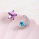 Unique Asymmetric Ear Stud Earring Luxury Micro Paved Zirconia Crystal Star Moon Piercing Earrings