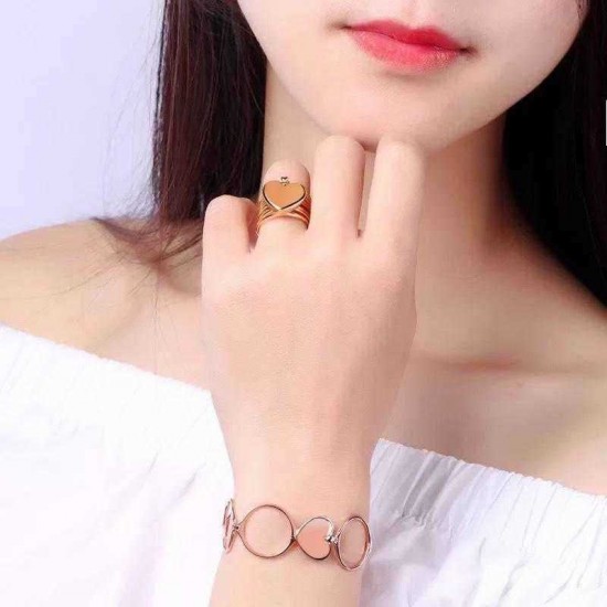 Unique Heart Finger Rings Stackable Multilayer 2 in 1 Dual Purpose Ring Bracelet for Women