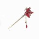 Unique Women Hair Accessories Vintage Butterfly Rhinestone Turquoise Tassel Hairpin