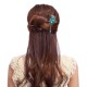 Unique Women Hair Accessories Vintage Butterfly Rhinestone Turquoise Tassel Hairpin