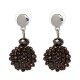 Unique Women's Colorful Bead Micro Pave Ball Drop Earring Gift Party Jewelry for Women