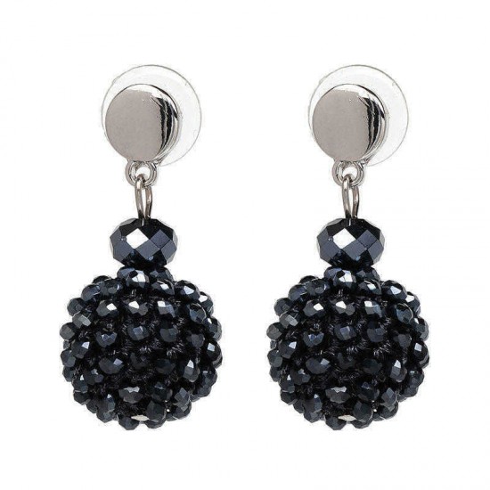 Unique Women's Colorful Bead Micro Pave Ball Drop Earring Gift Party Jewelry for Women