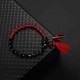 Unique Women's Red Beaded Bracelet Love Charm Natural Stone Beads Tassel Bracelet Jewelry for Women