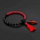 Unique Women's Red Beaded Bracelet Love Charm Natural Stone Beads Tassel Bracelet Jewelry for Women