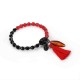 Unique Women's Red Beaded Bracelet Love Charm Natural Stone Beads Tassel Bracelet Jewelry for Women