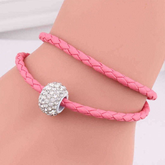 Unisex Charm PU Leather Trendy Cord Bracelet Handmade Jewelry Gift