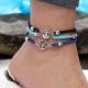 Unisex Ethnic Alloy Anklets Bracelet A Set of Leather Hollow Tree Multilayer Anklet Vintage Gift