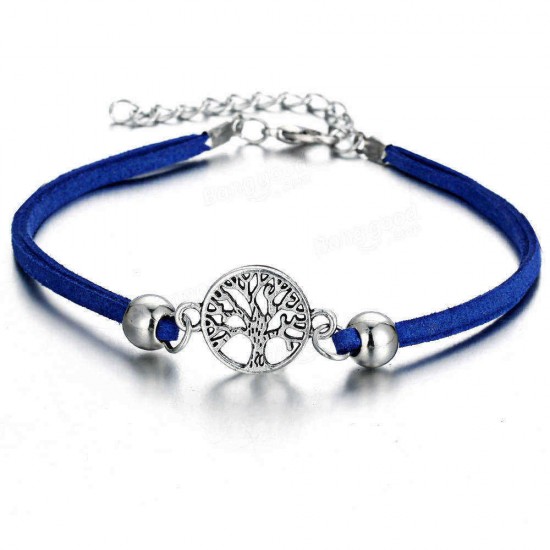 Unisex Ethnic Alloy Anklets Bracelet A Set of Leather Hollow Tree Multilayer Anklet Vintage Gift