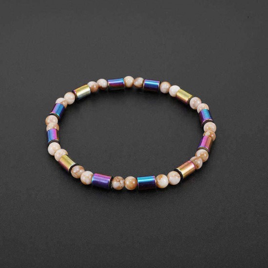 Unisex Ethnic Hematite Beads Anklet Classic Colorful Beaded Ankle Bracelets Creative Jewerlys