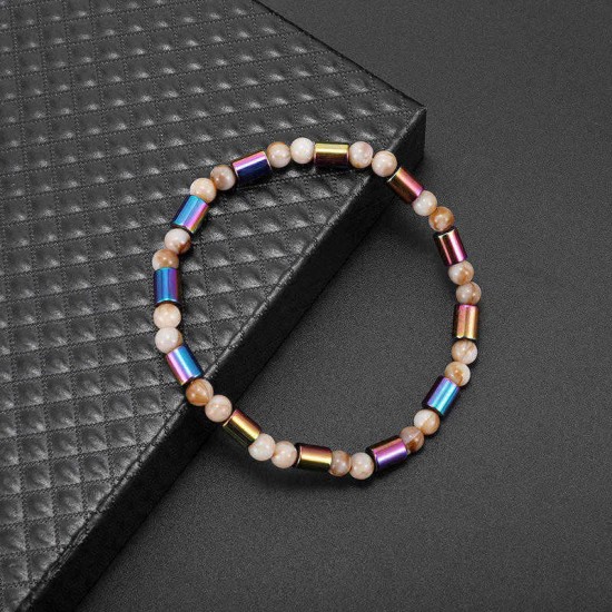 Unisex Ethnic Hematite Beads Anklet Classic Colorful Beaded Ankle Bracelets Creative Jewerlys