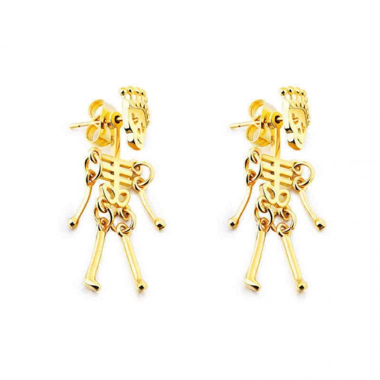 Unisex Retro Stainless Steel Ear Stud Skull Creative Earring Gift for Men Women