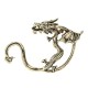 Unisex Statement Punk Dragon Ear Cuff Black Gold Ear Clip Stud Earrings