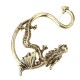 Unisex Statement Punk Dragon Ear Cuff Black Gold Ear Clip Stud Earrings