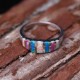 Unisex Trendy Colorful Opal Finger Rings Fashion Silver Color Casual Ring Popular Wedding Rings