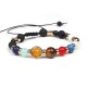 Universe Trendy Colorful Natural Stone Planet Beads Yoga Gemstone Chakra Star Bracelet