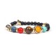 Universe Trendy Colorful Natural Stone Planet Beads Yoga Gemstone Chakra Star Bracelet