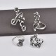 Vintage 4 Pcs Ring Set Bohemian Flower Silver Rings Punk Knuckle Ring Set for Women