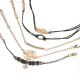 Vintage 5 Pcs Bracelet Set Compass Rhinestone Pendant Bracelet Ethnic Beading Bracelet for Women