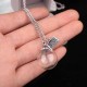 Vintage Alloy Glass Bottle Dandelion Letter Wish Pendant Necklace for Women