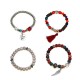 Vintage Beaded Bracelet Set Tassels Charm Multilayer Bracelet Ethnic Jewelry for Women