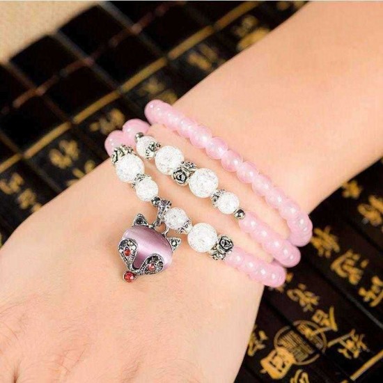 Vintage Beaded Bracelets Natural Crystal Beaded Flowers Multilayer Bracelet For Women