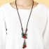 Vintage Bee Agate Sweater Chain Necklace Ethnic Long Style Necklace For Women